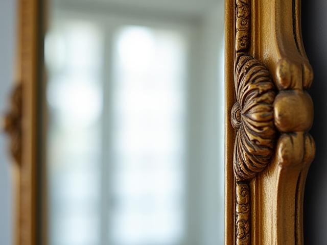 Förgylld gustaviansk spegel efter varsam restaurering