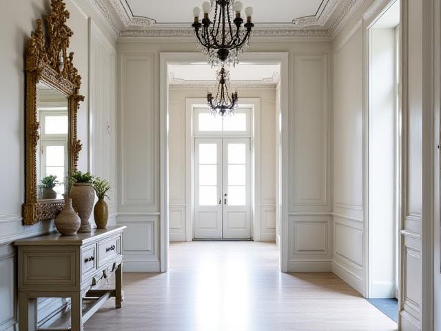 Grand foyer with console table